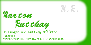 marton ruttkay business card